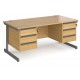 Harlow Straight desk with 2 x Three Drawer Pedestals